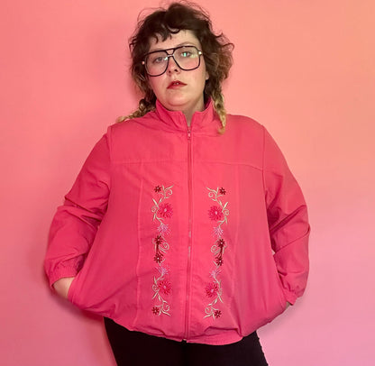 Pink Floral Windbreaker (XL)