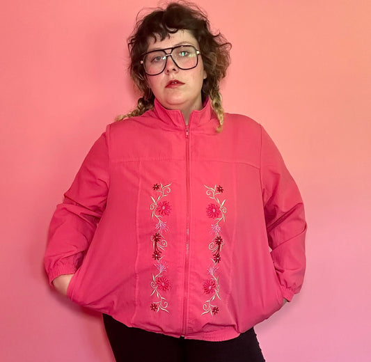 Pink Floral Windbreaker (XL)