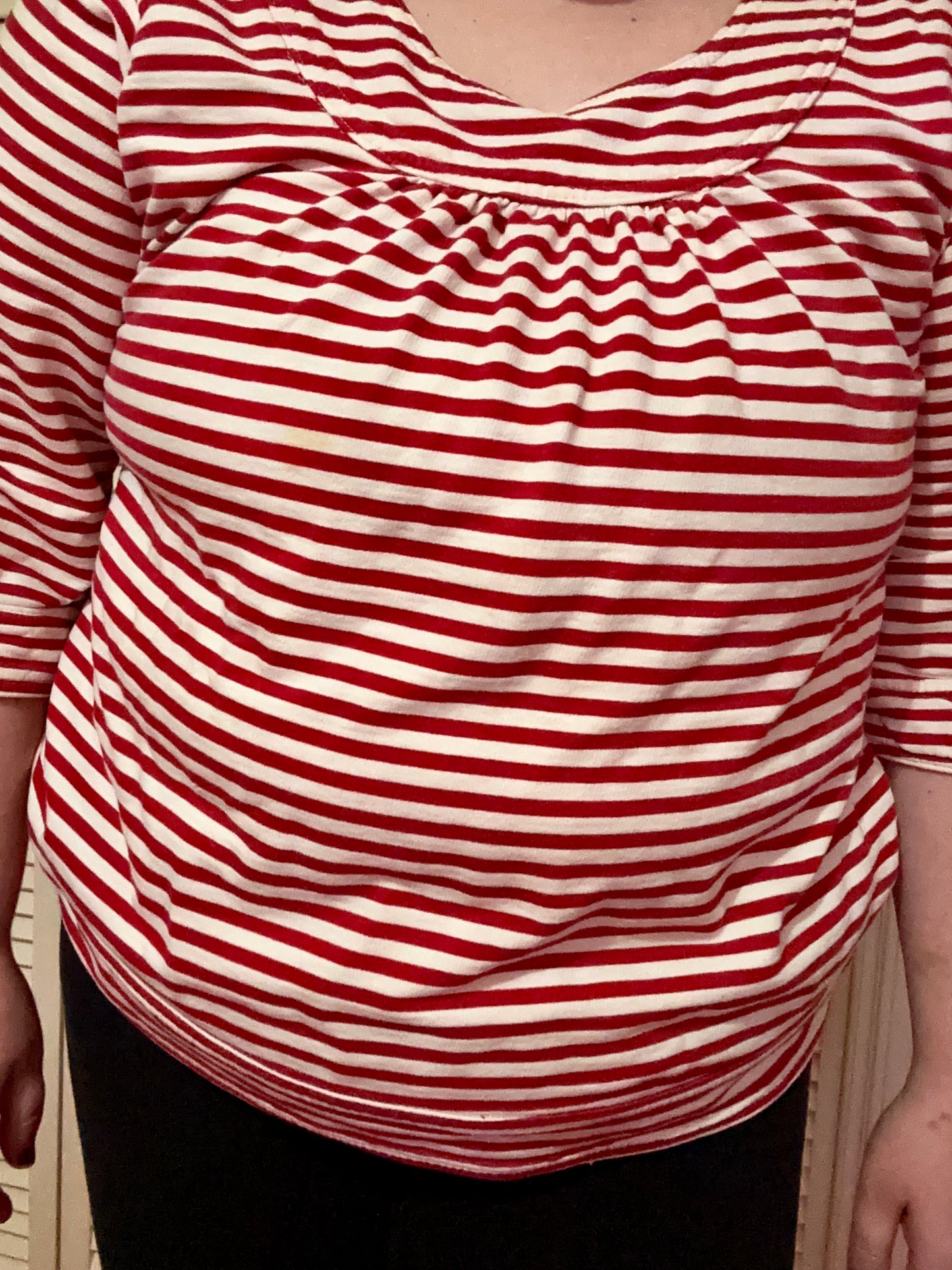 Twee Red and White Striped Blouse (XXL)