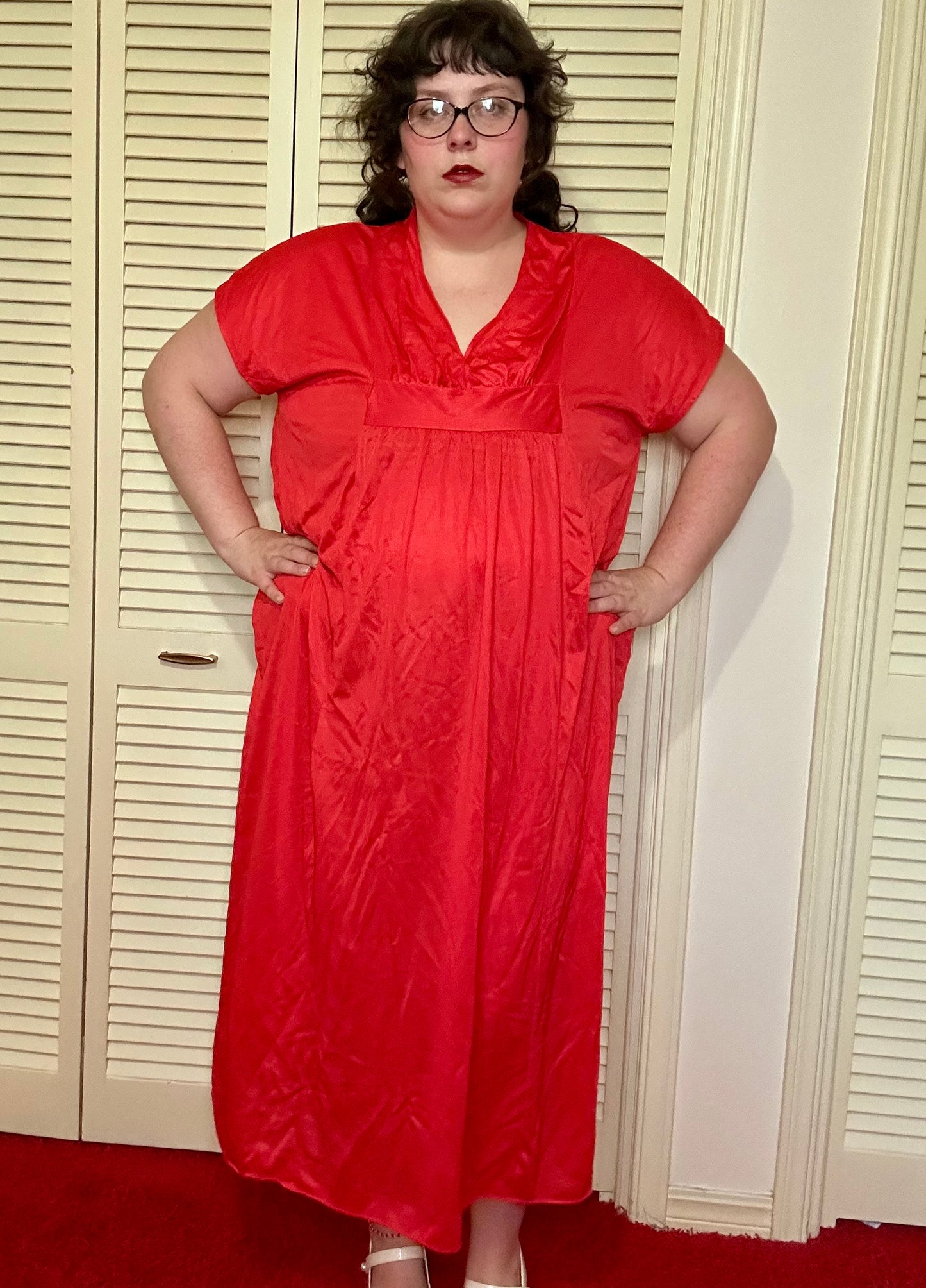 Red Satin Kaftan (OS)