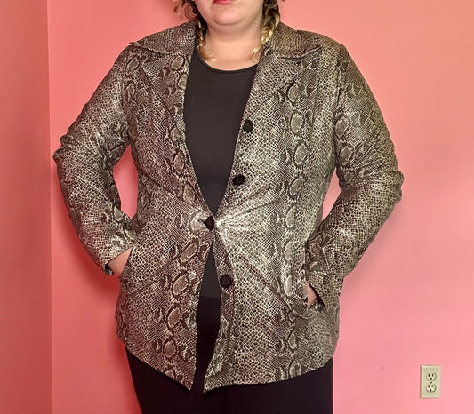 Faux Snakeskin Blazer (XL)