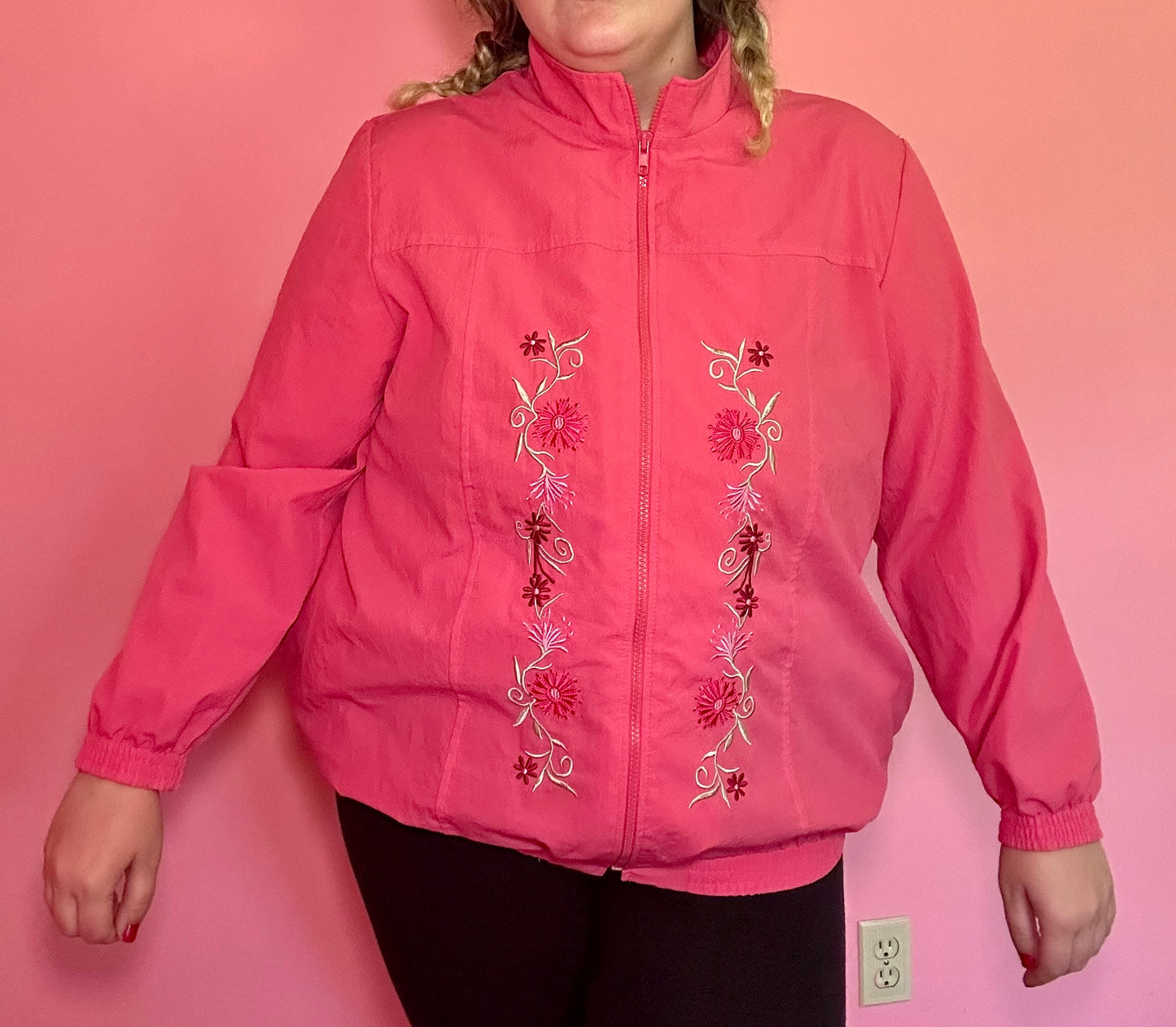 Pink Floral Windbreaker (XL)