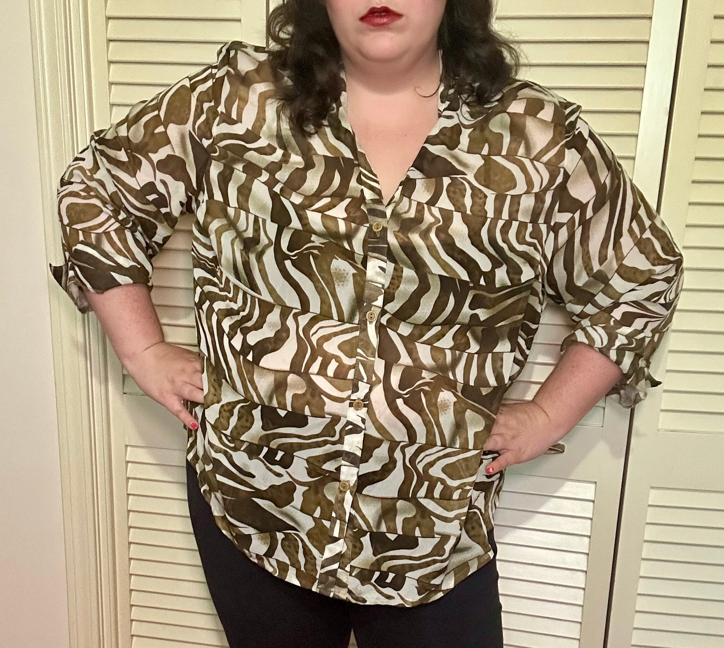 Sheer Zebra Blouse (3X)