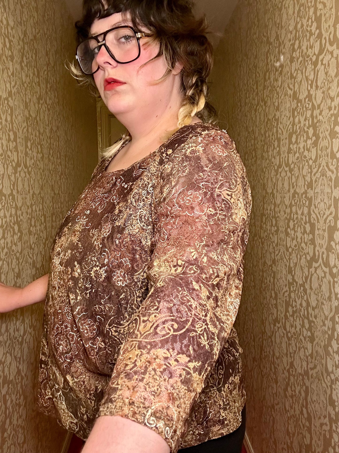 Brown Lace Top (2X)