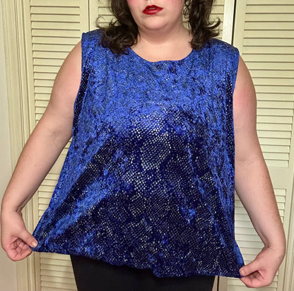 Blue Velvet Snakeskin Tank (3X)