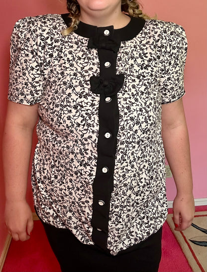 Button Up Bow Dress (L)