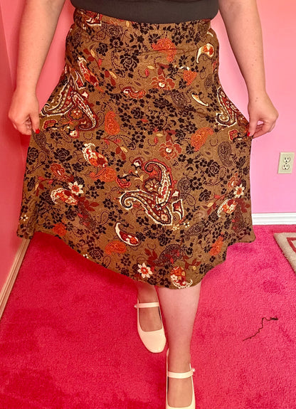 Brown Paisley Skirt (XL)