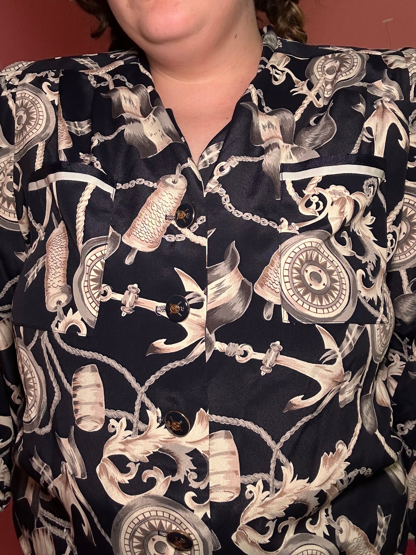 Nautical Anchor Blouse (18W)