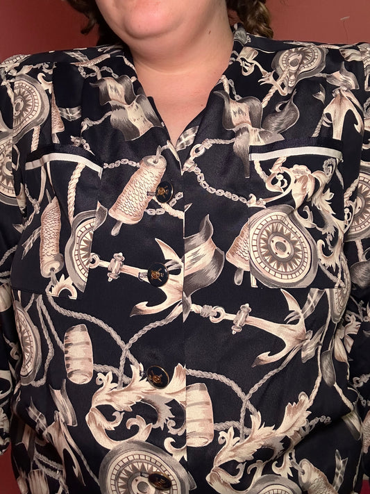 Nautical Anchor Blouse (18W)