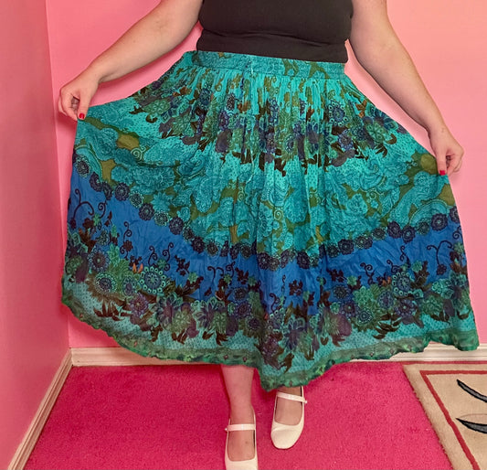 Teal Boho Skirt (XXXL)