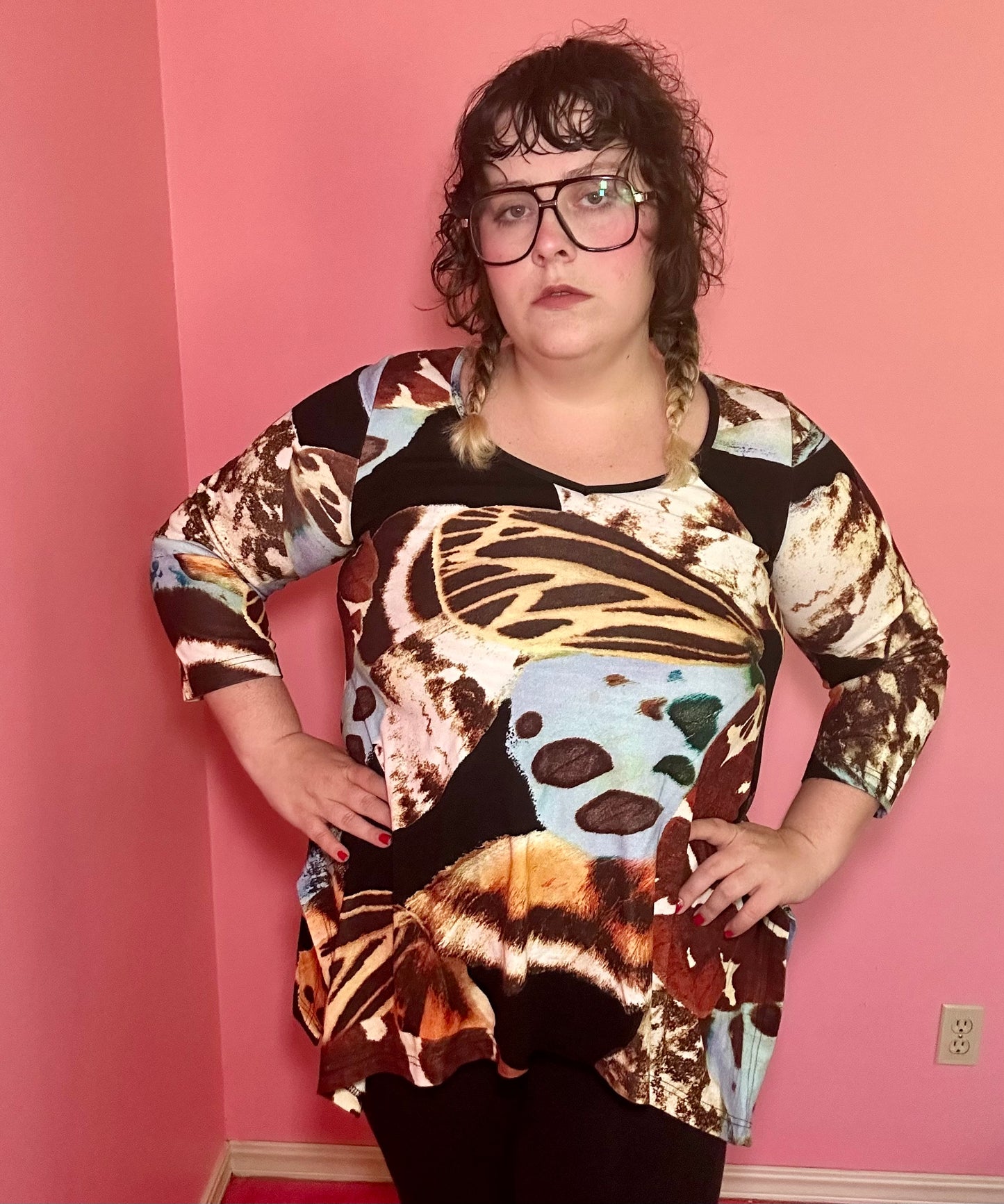 Butterfly Print Blouse (L)