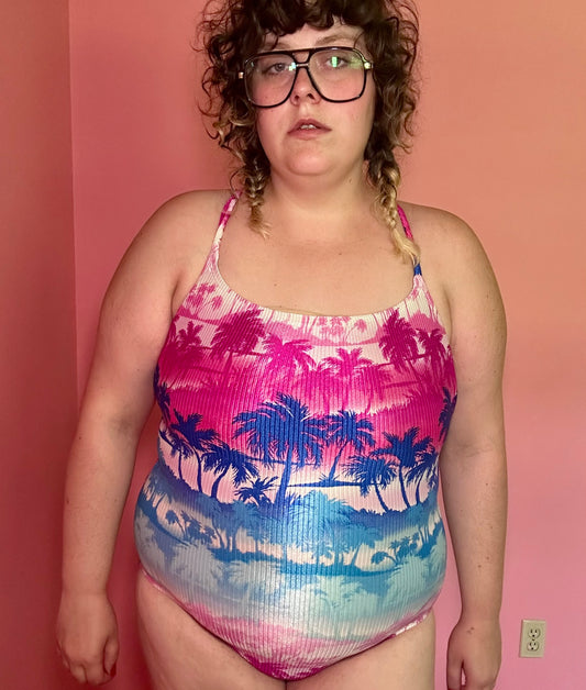 Palm Tree Swimsuit (1X)