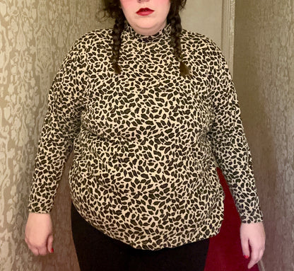 Leopard Turtleneck Top (3X)