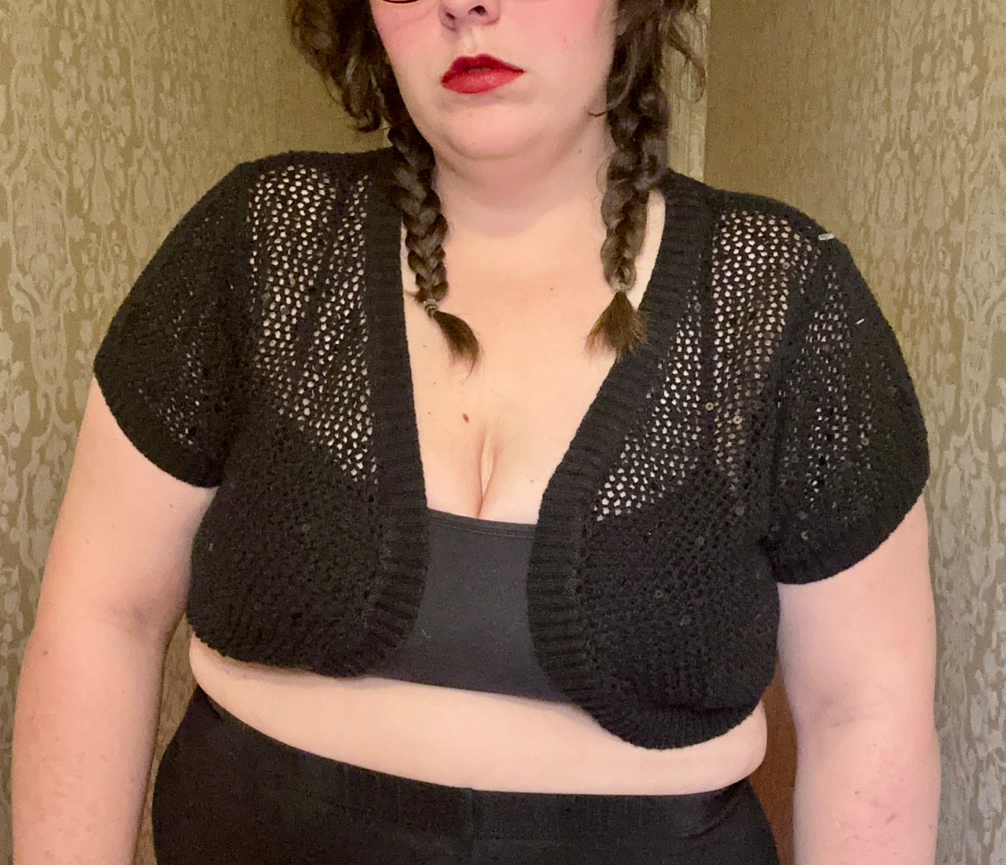 Black Knit Sparkly Shawl (3X)