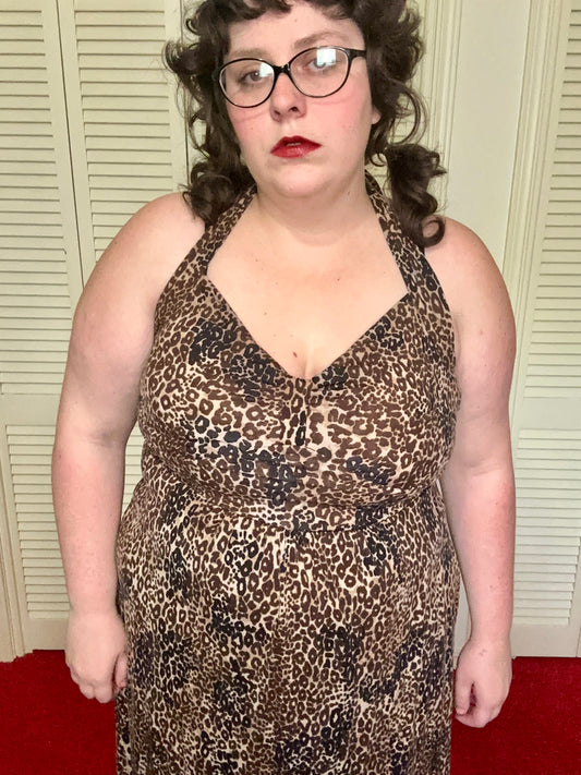 Cheetah Maxi Halter Dress (XL)