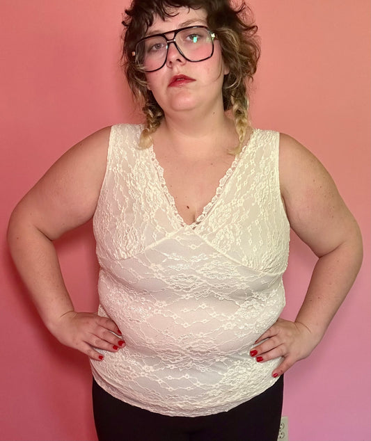 White Lace Tank (L)