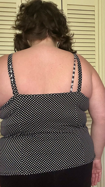 Polka Dot Tankini Swim Top (20W)
