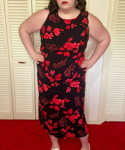 Red Floral Matching Dress Set (16W)