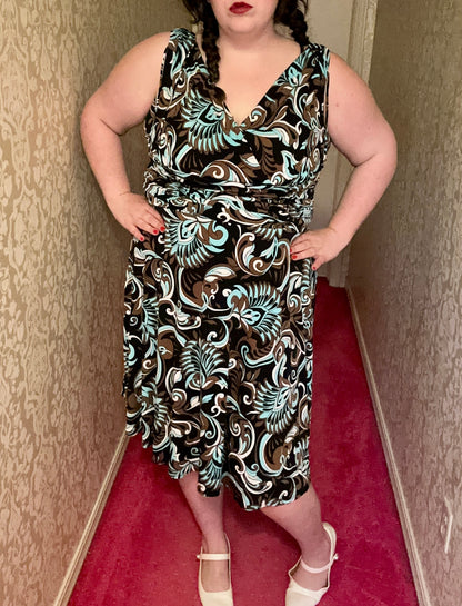 Teal and Brown y2k Dress (18W)