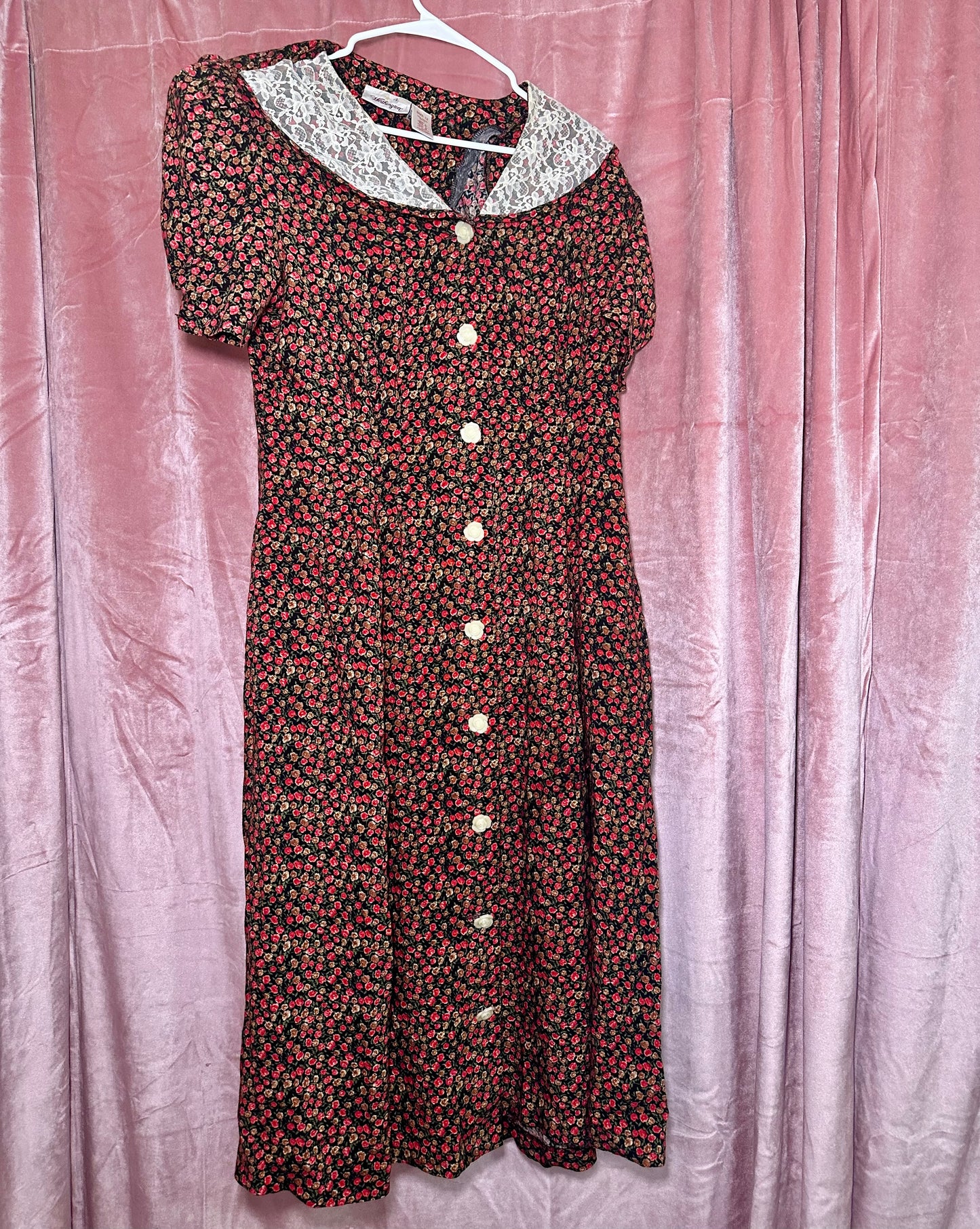 Lace Collar Rose Dress (12)