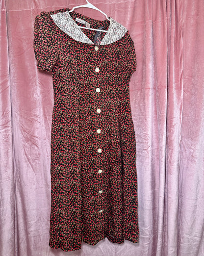 Lace Collar Rose Dress (12)