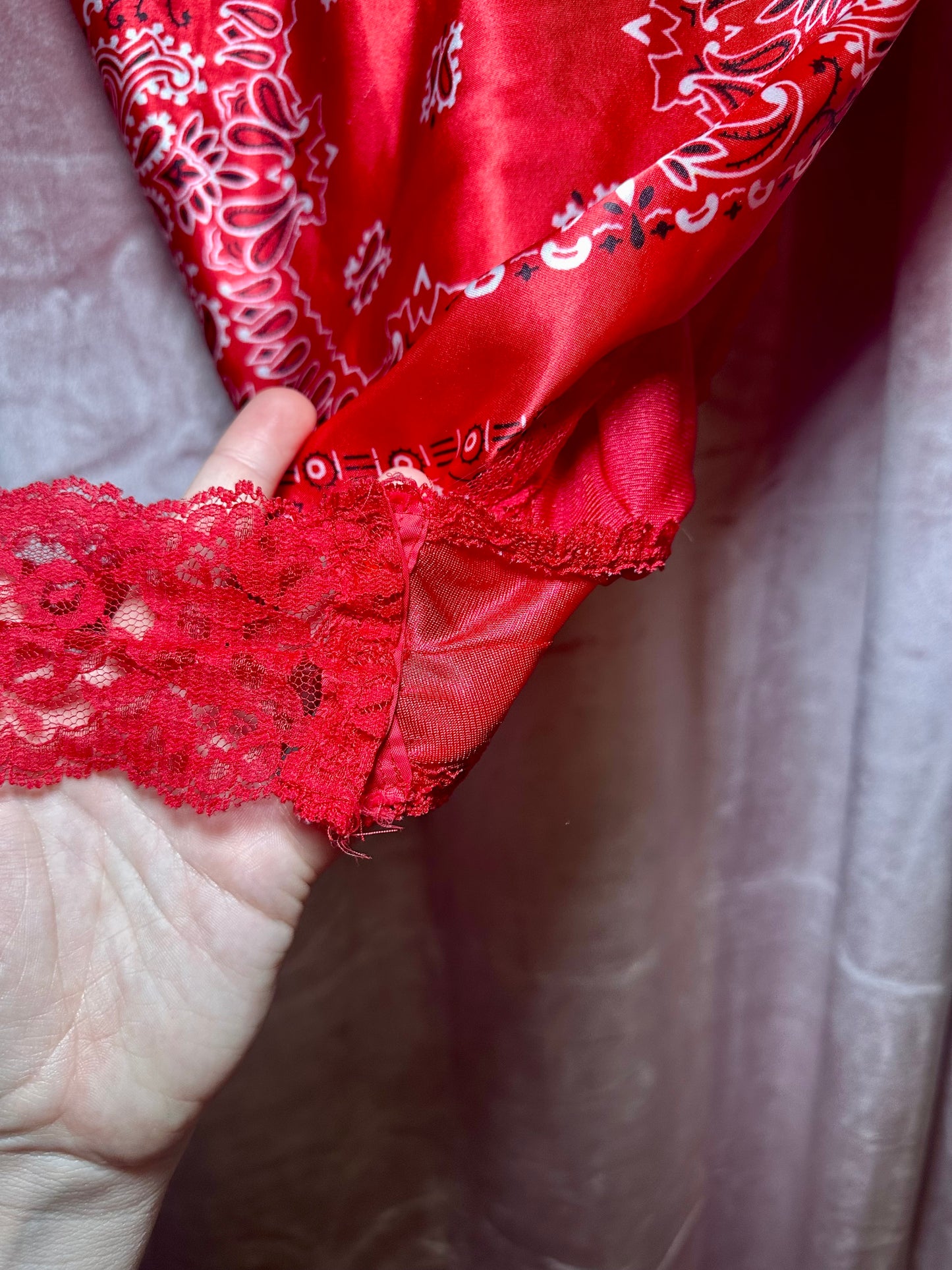 Red Bandana Satin Bodysuit (1X)