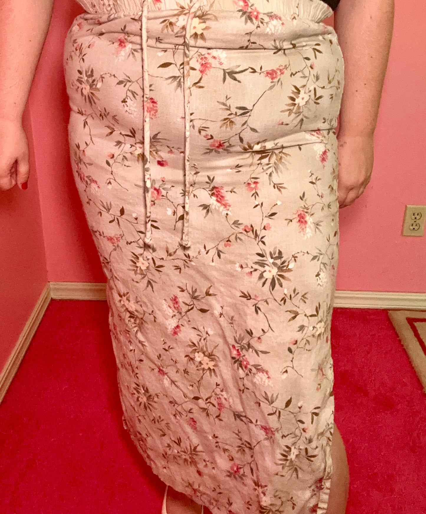 Beige Floral Skirt (XL)