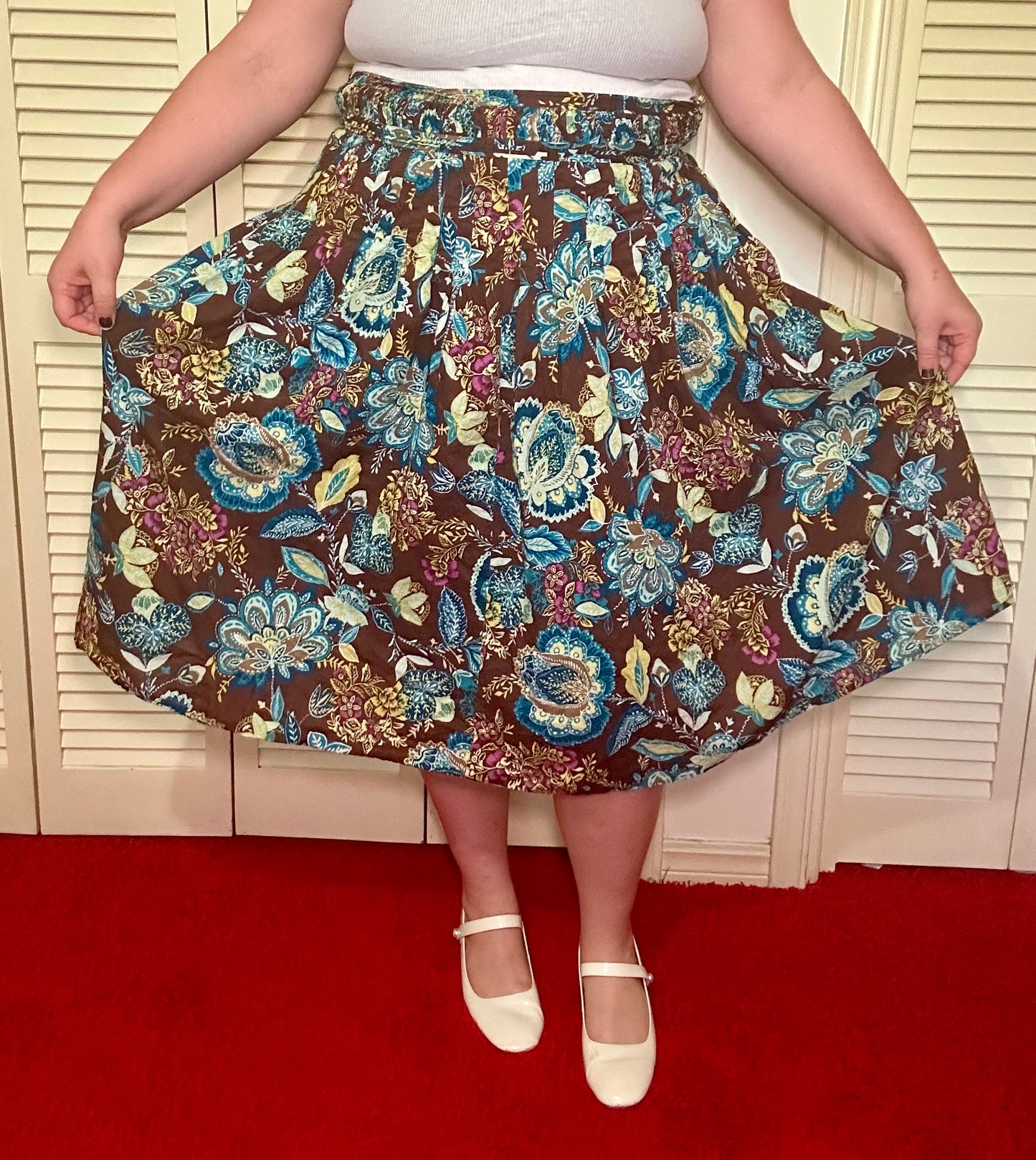 Brown Floral Skirt (18W)