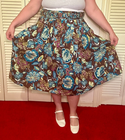 Brown Floral Skirt (18W)