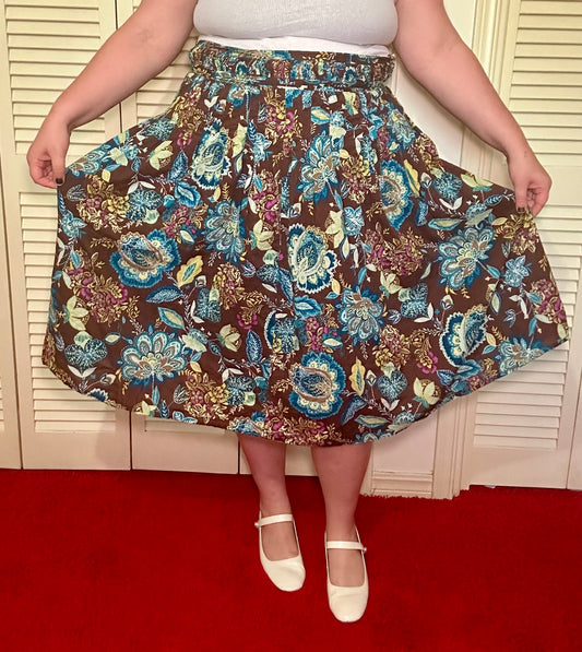 Brown Floral Skirt (18W)