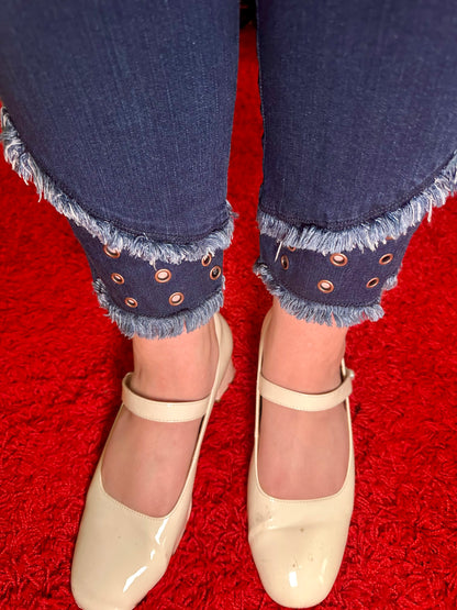 Grommet Blue Skinny Jeans (22W)