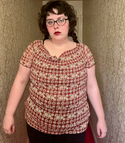 Red Boho Blouse (1X)
