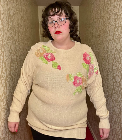 Sequins and Pearls Sweater (L)