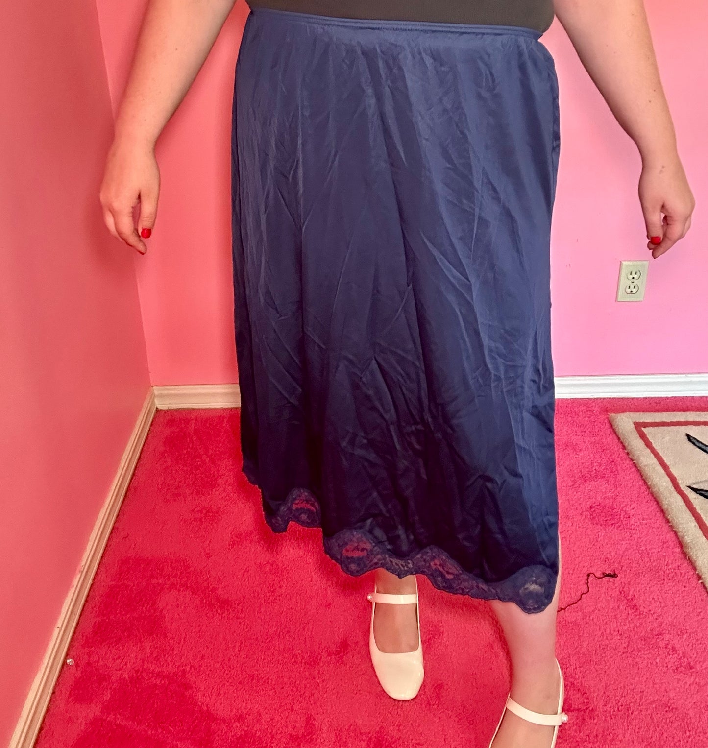 Navy Blue Slip Skirt (3X)