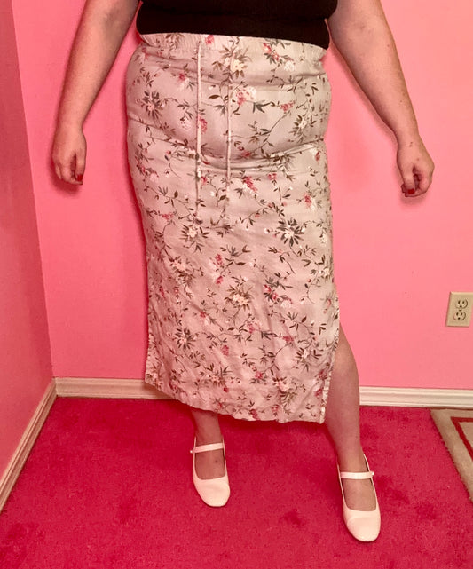 Beige Floral Skirt (XL)