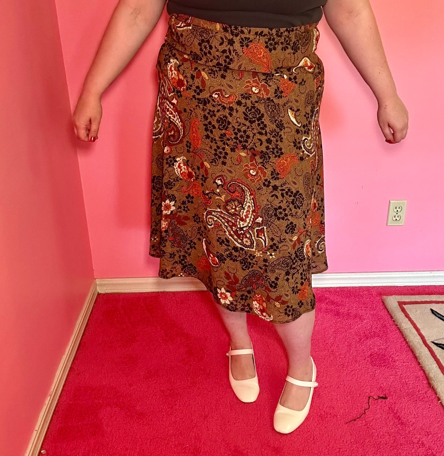 Brown Paisley Skirt (XL)