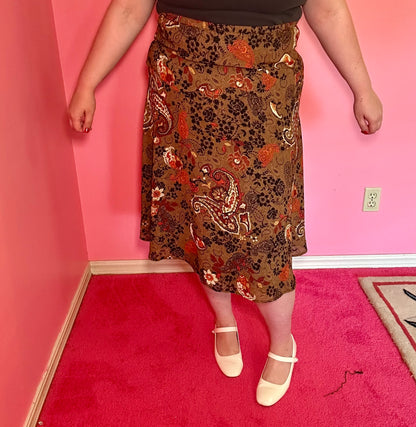 Brown Paisley Skirt (XL)