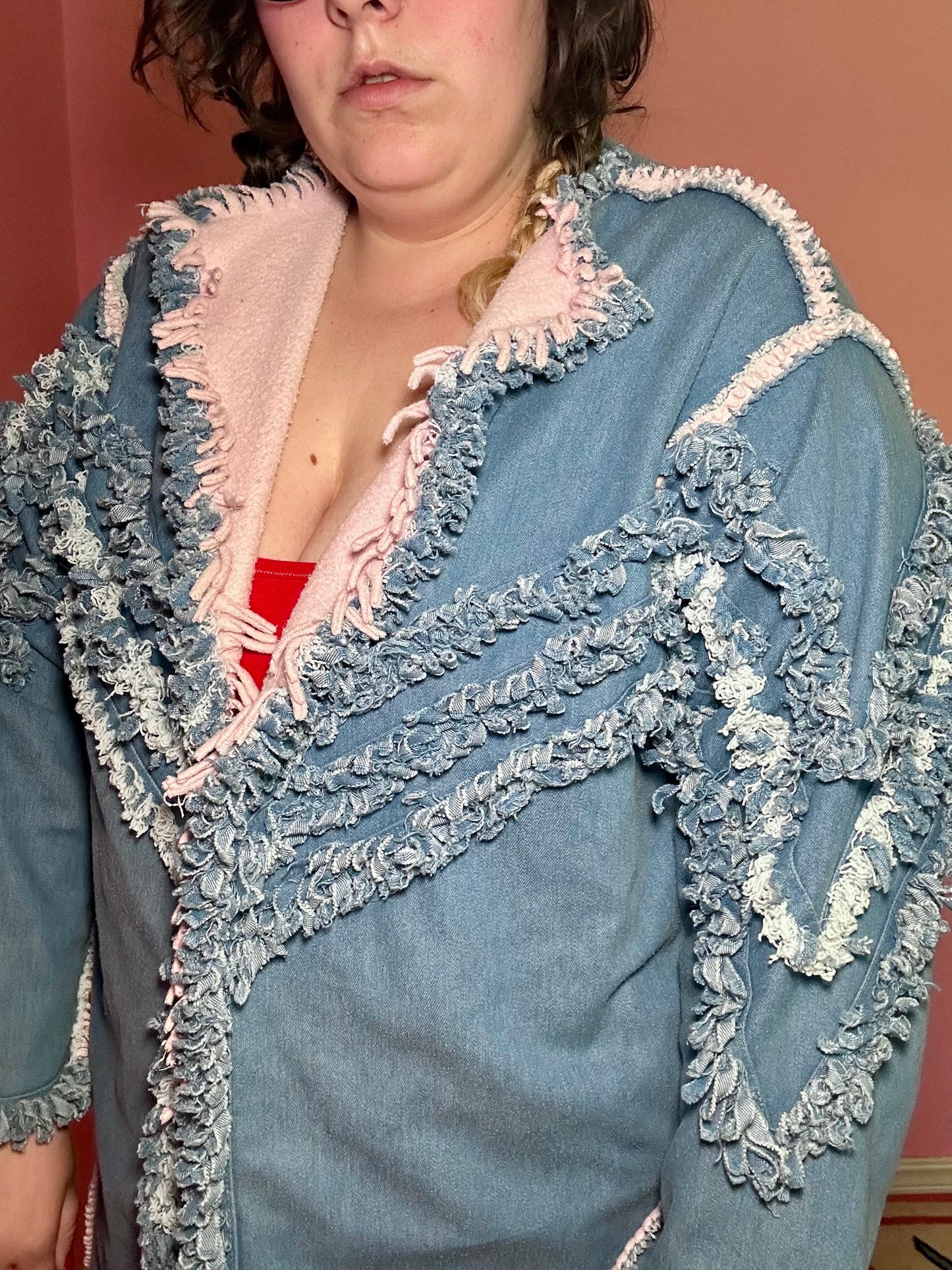 Denim Penny Lane Tassel Coat (XL)