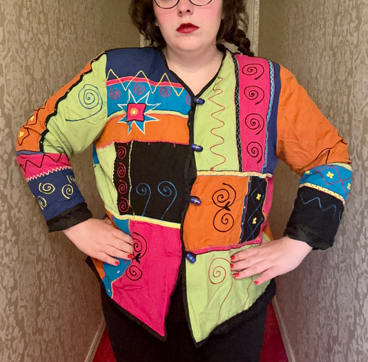 Whimsy Color Block Jacket (1X)
