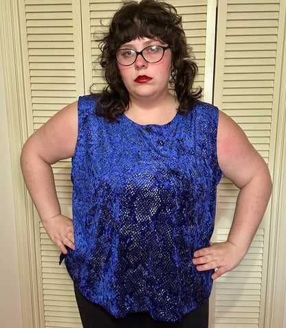 Blue Velvet Snakeskin Tank (3X)