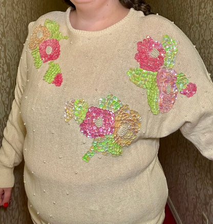 Sequins and Pearls Sweater (L)