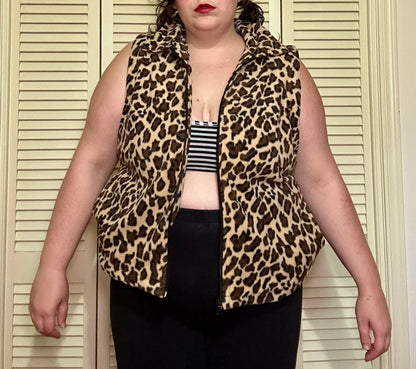 Fleece Leopard Vest (2X)