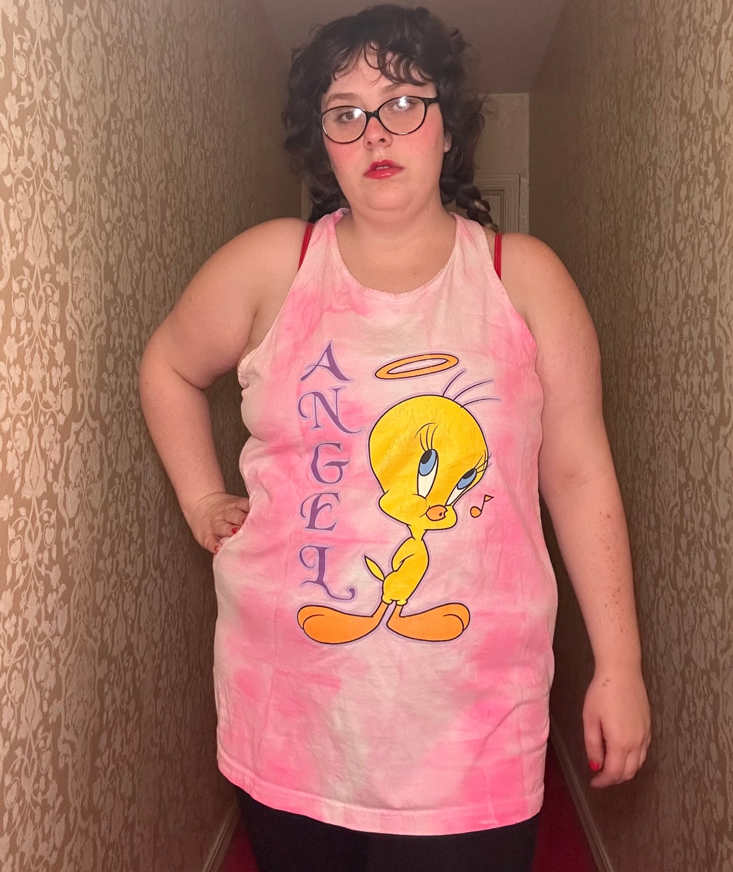 Pink Tweedy Bird Angel Top (XL)