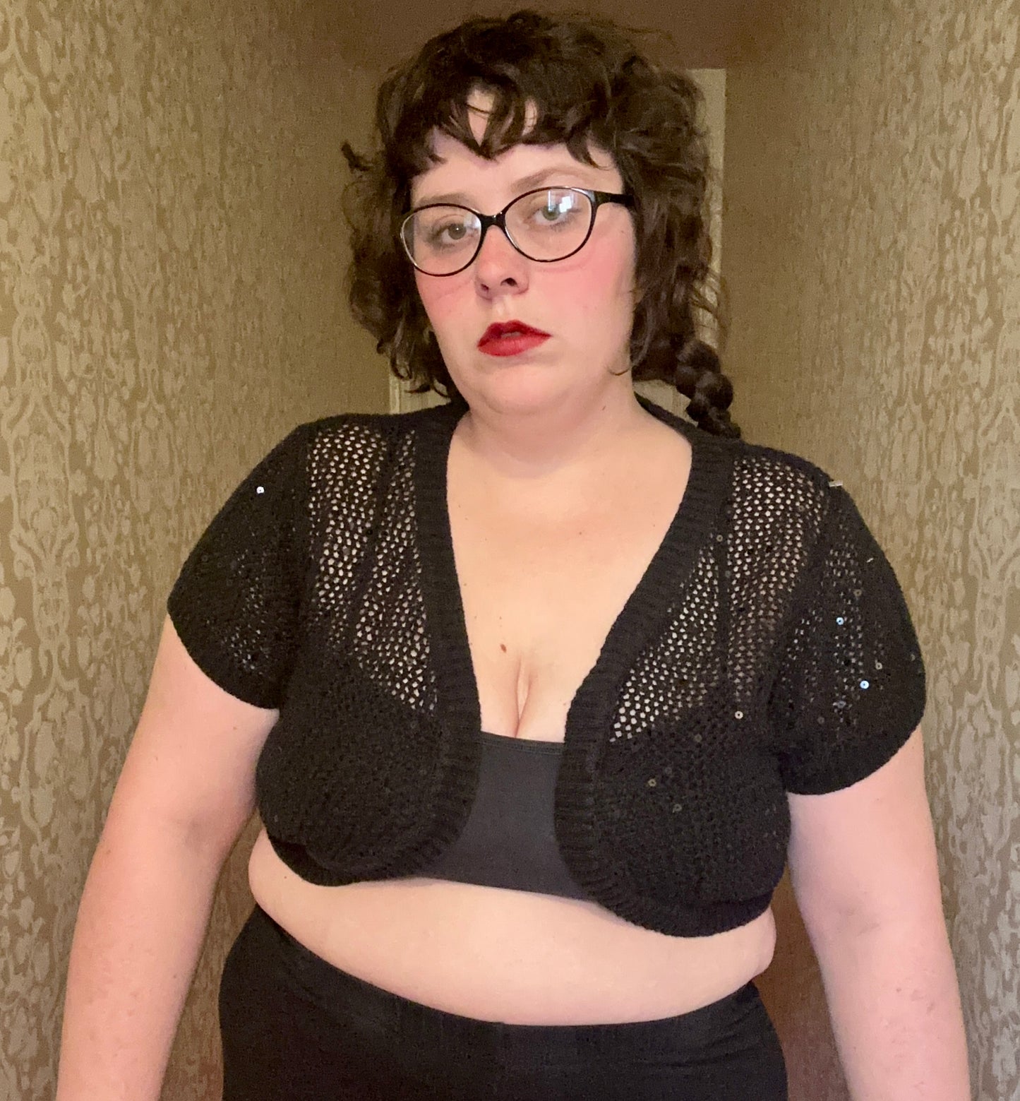 Black Knit Sparkly Shawl (3X)