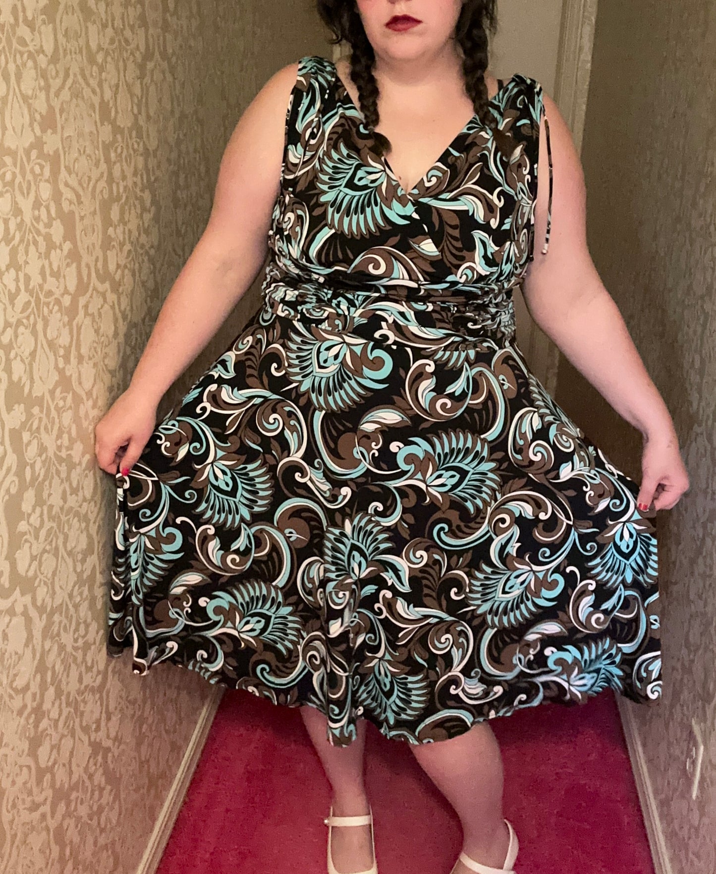Teal and Brown y2k Dress (18W)