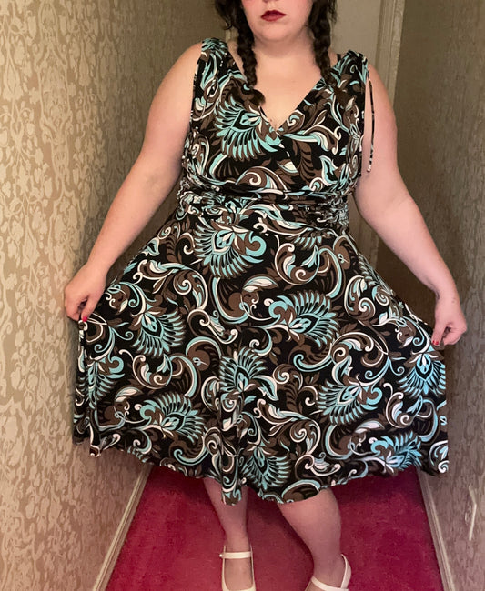 Teal and Brown y2k Dress (18W)
