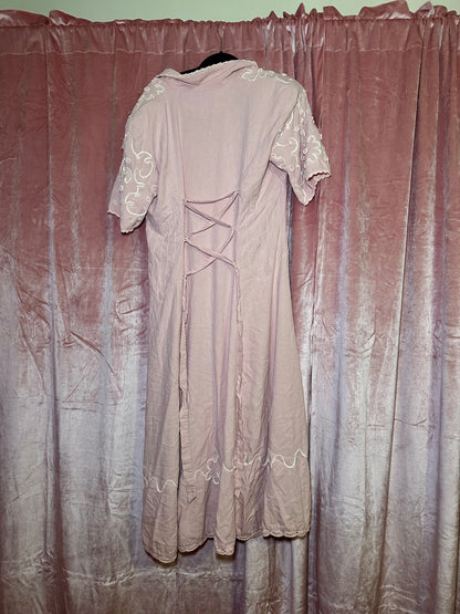 Pink Button Down Dress (L)