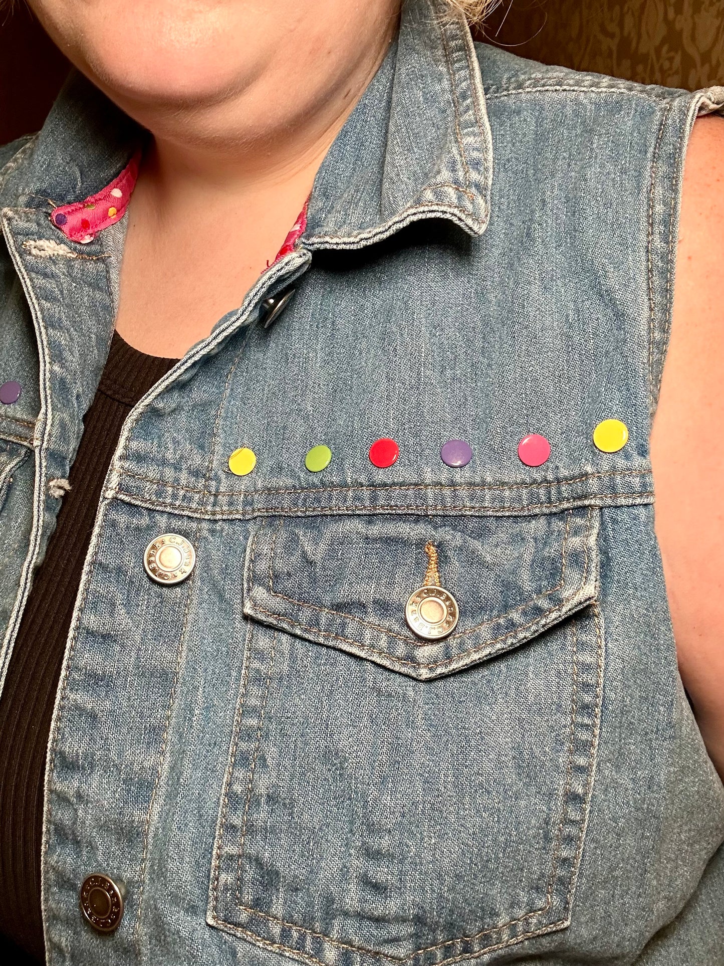 Dots Denim Vest (X)