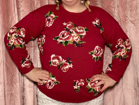 Rose Knit Sweater (L)