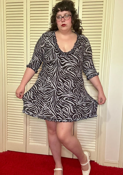 Ruffle Zebra Dress (XL)